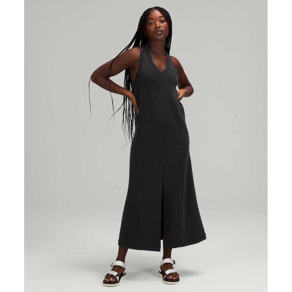 Lululemon Ease of it All V-Neck Midi Dress Softstreme Black Bust 33"